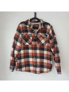 Canada Weathergear Plaid Flannel Shacket Long Sleeve Shirt Jacket Check M